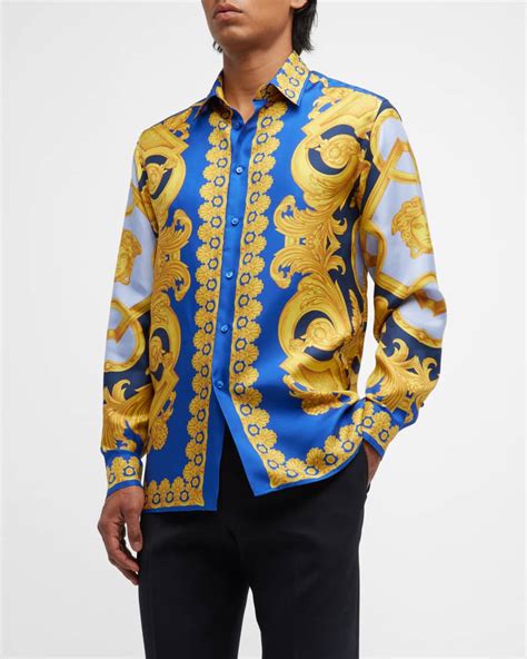 versace baroque shirt for sale|Versace barroco print silk shirt.